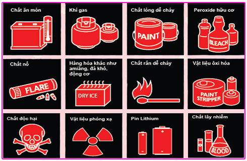 Những vật dụng không được mang lên máy bay