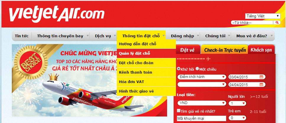 phí đổi vé Vietjet