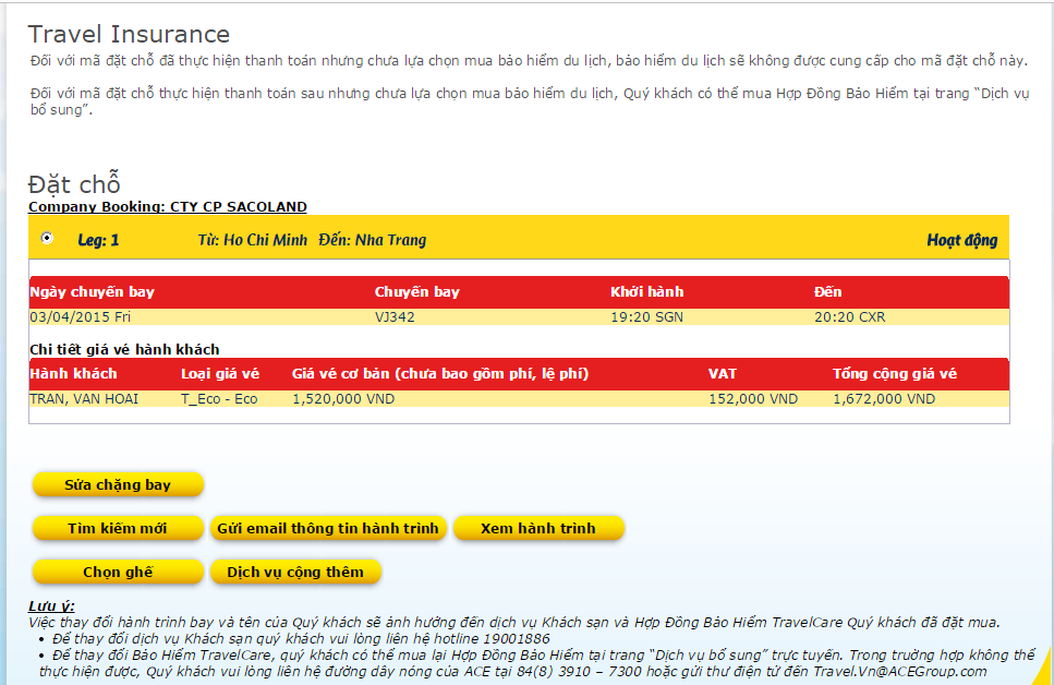 Kiểm tra từ website chính thức của Vietjet Air: